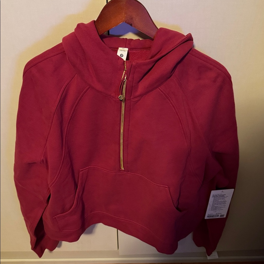 Lululemon Scuba Oversized Half-Zip Hoodie in Magenta Smoke/Gold - Picture 2 of 3
